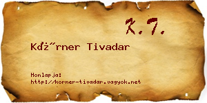 Körner Tivadar névjegykártya