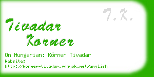 tivadar korner business card